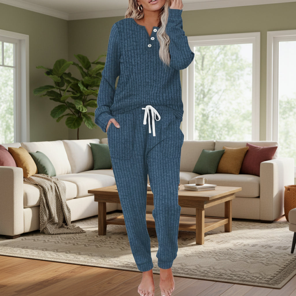 Octavia | Women’s Ribbed Loungewear Set with Drawstring Waist