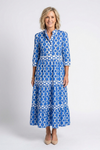 Octavienne | Women's Chain Print 3/4 Sleeve Midi Dress