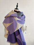 Odette | Women’s Reversible Geometric Print Scarf with Fringe