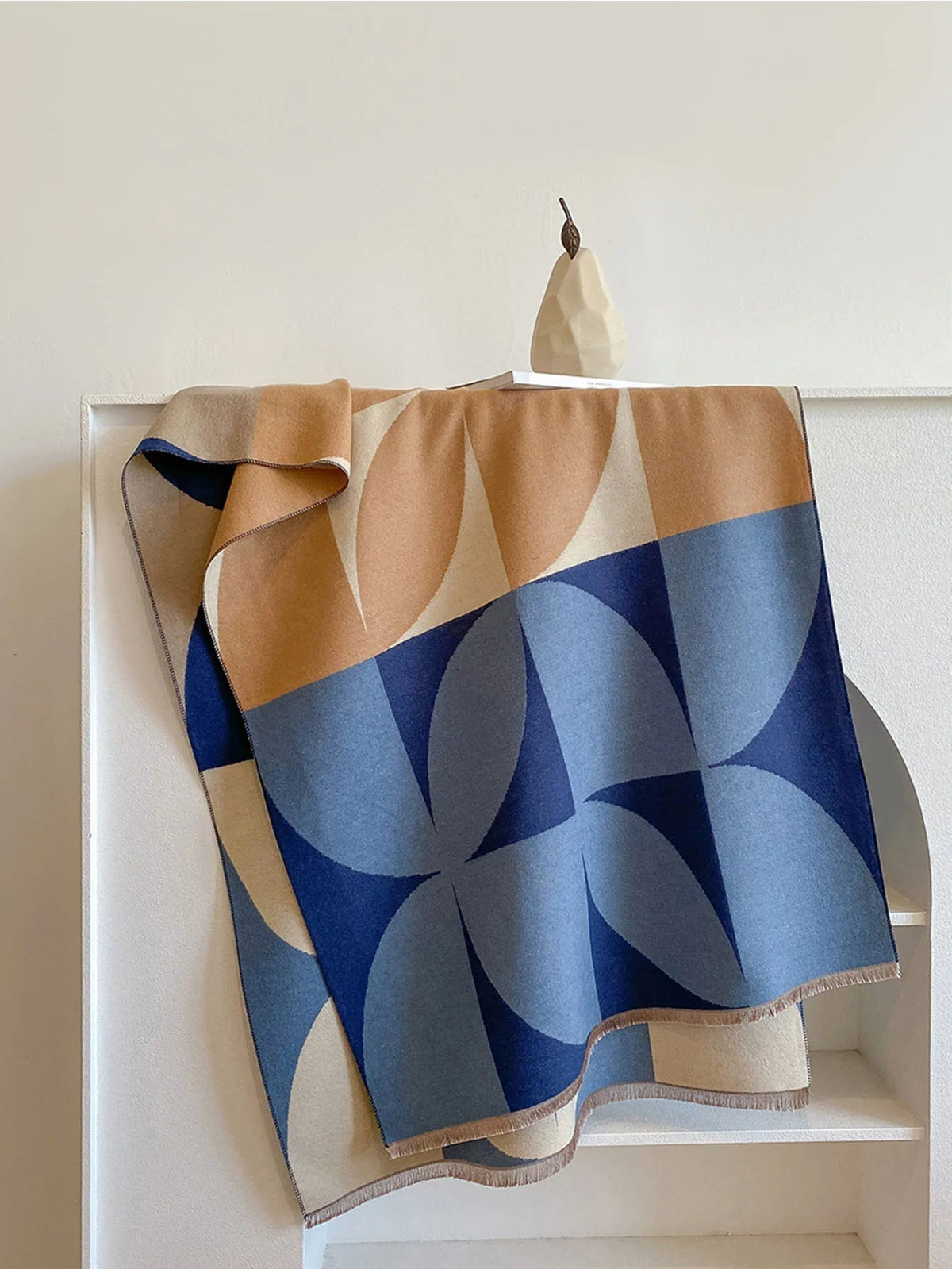 Odette | Women’s Reversible Geometric Print Scarf with Fringe