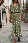 Dot | Women's Polka Dot Wide-Leg Jumpsuit with Belt & V-Neck