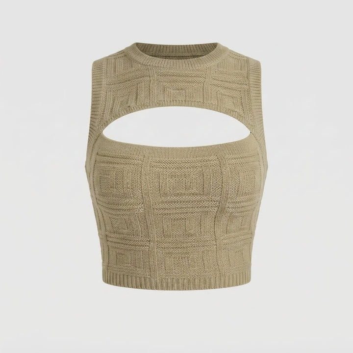 Olivia Taylor | Cropped Cut-Out Knit Tank Top For Women