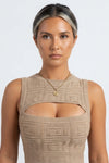 Olivia Taylor | Cropped Cut-Out Knit Tank Top For Women