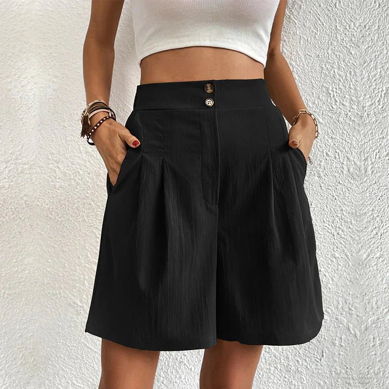 Harlow | Women’s High Waist Shorts with Pleated Front