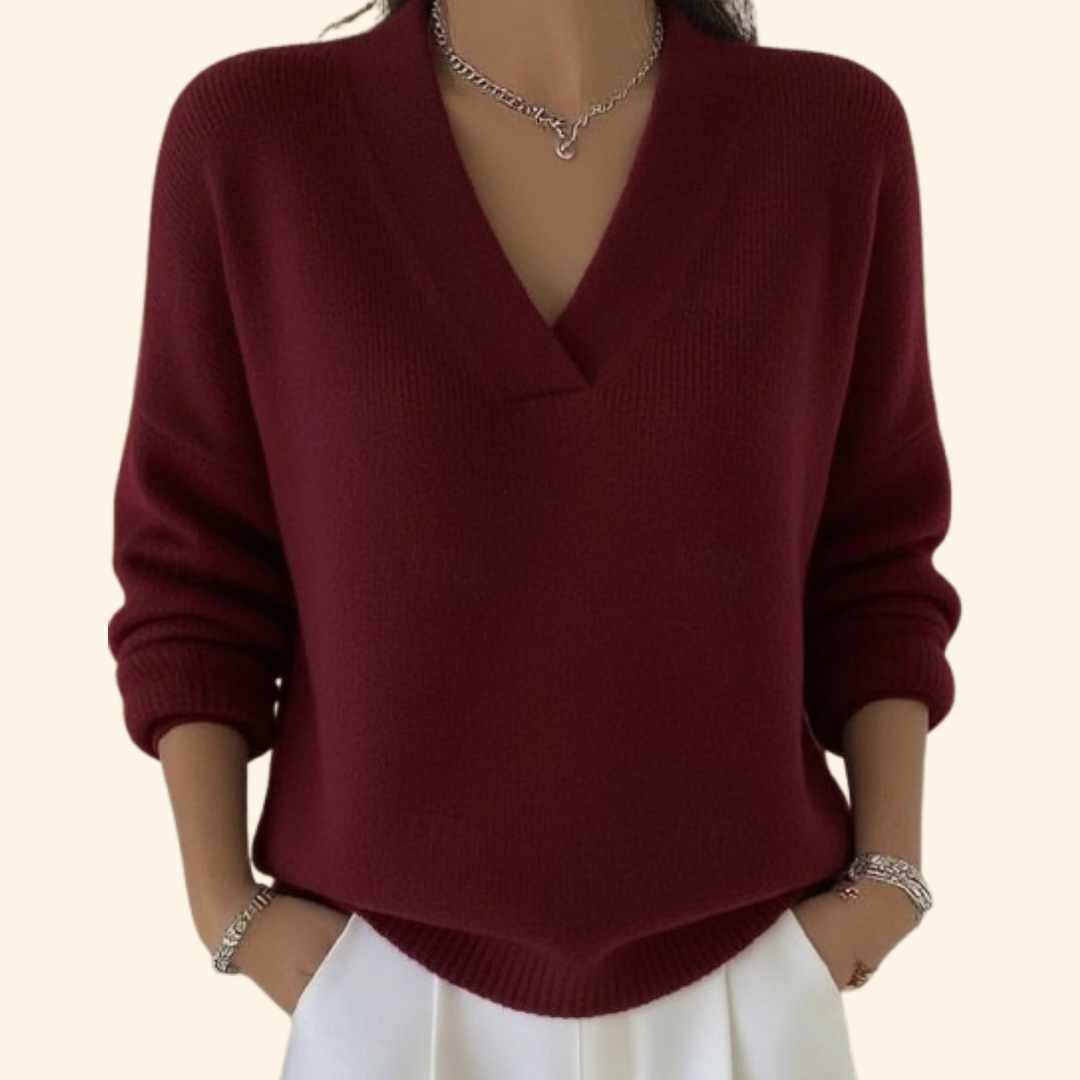 Ophira | Women’s V-Neck Sweater with Relaxed Fit