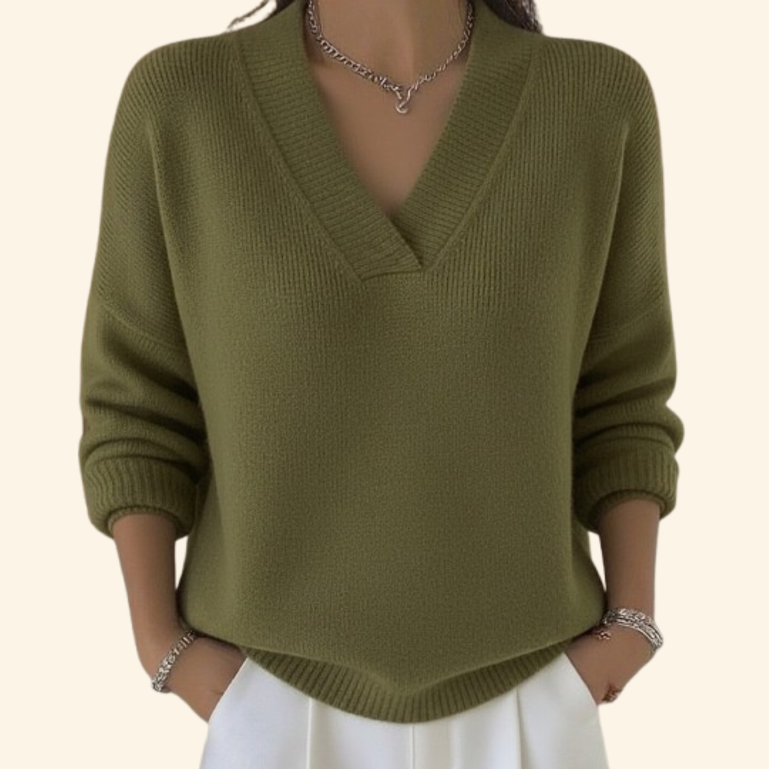 Ophira | Women’s V-Neck Sweater with Relaxed Fit