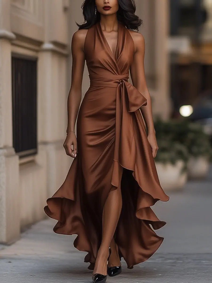 Ottavia | Women’s Wrap Maxi Dress with Tie