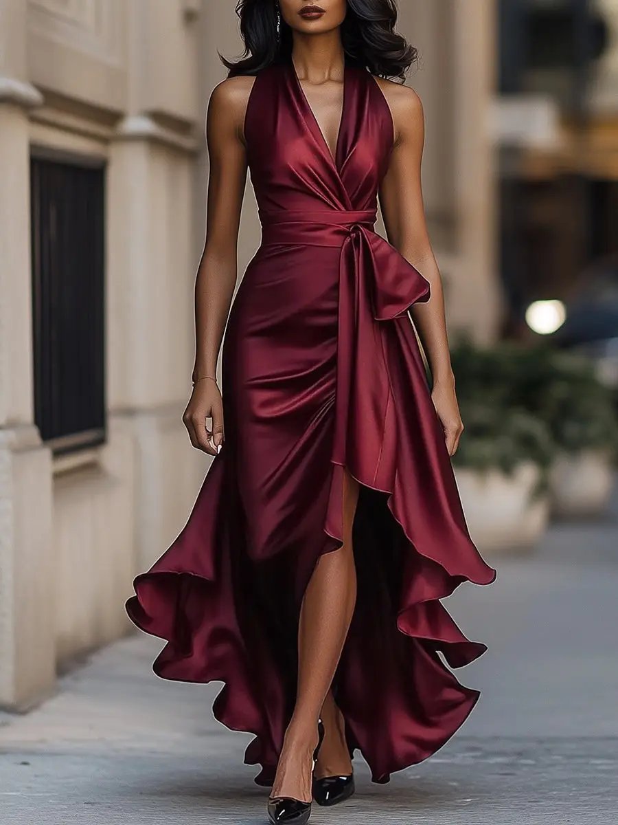 Ottavia | Women’s Wrap Maxi Dress with Tie