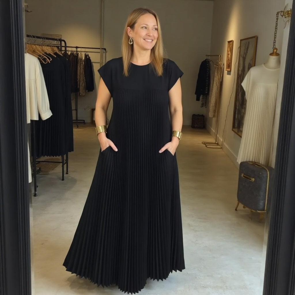 Gwendoline | Women’s Pleated Maxi Dress with Flowing Silhouette