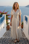 Paloma | Women's Striped Wrap Midi Dress