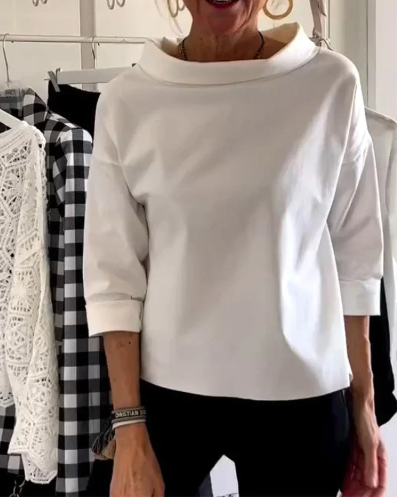 Persephone | Women’s Cowl Neck Top with 3/4 Sleeves