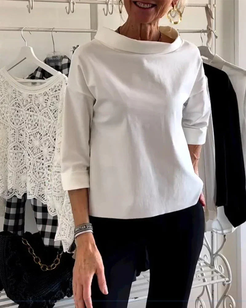 Persephone | Women’s Cowl Neck Top with 3/4 Sleeves