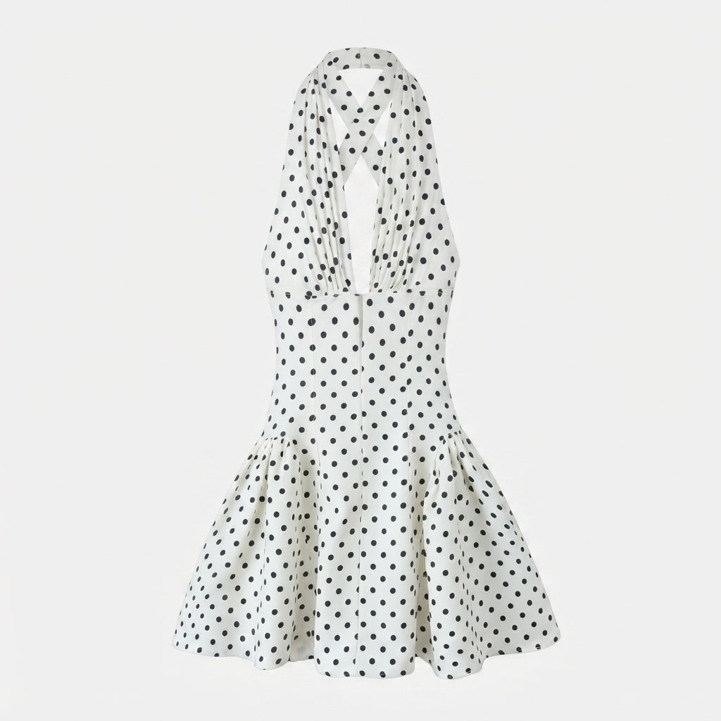 Phoebe Turner | Polka Dot Halter Mini Dress For Women