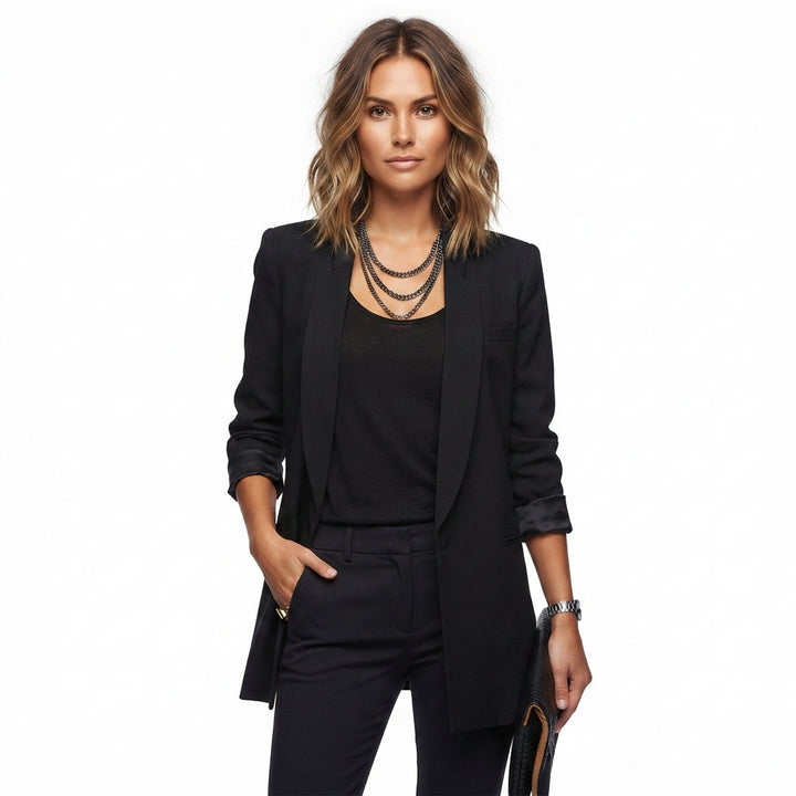 Piper Nolan | Chic Notched Collar Blazer For Women