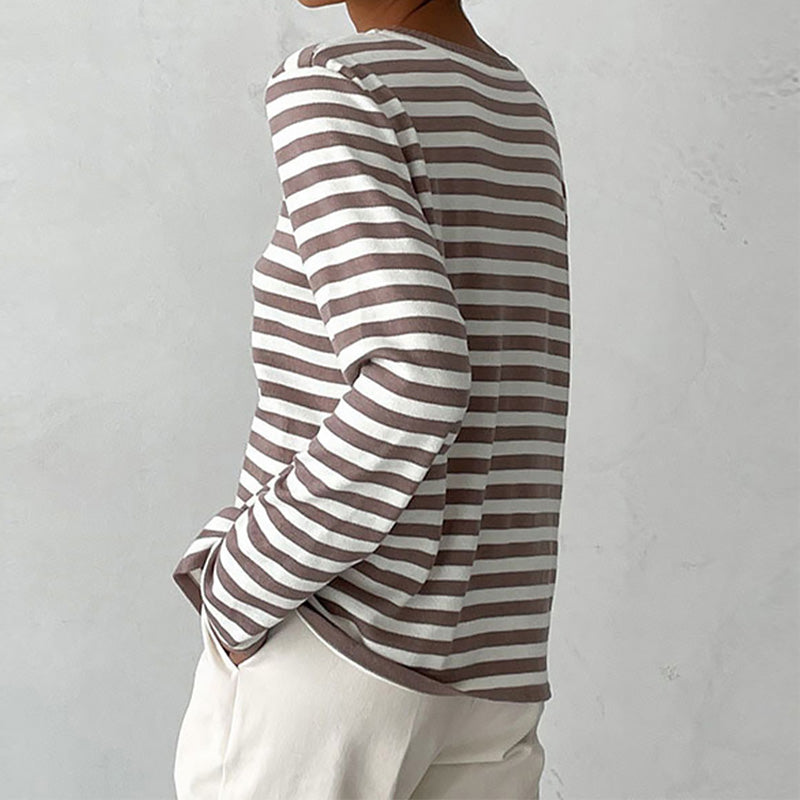 Pippa | Women’s Striped Long-Sleeve Sweater with Relaxed Fit