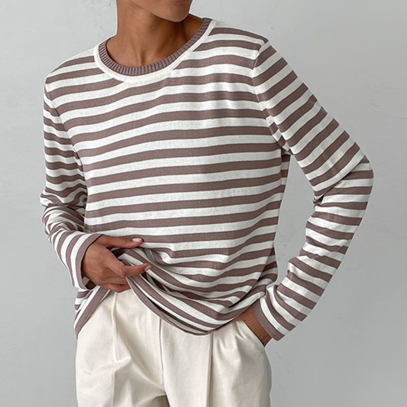Pippa | Women’s Striped Long-Sleeve Sweater with Relaxed Fit
