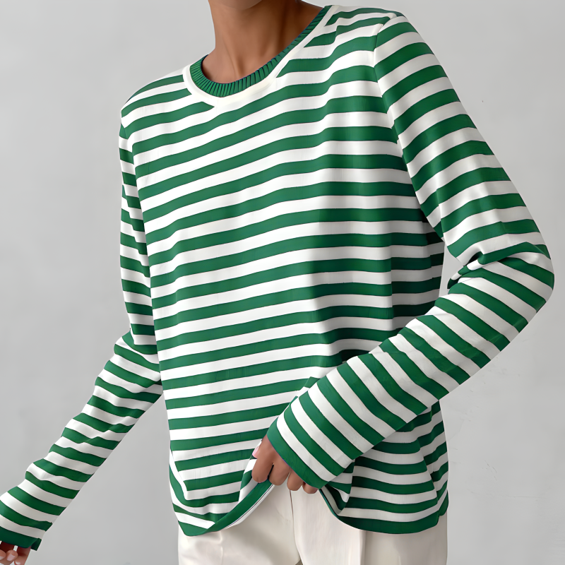 Pippa | Women’s Striped Long-Sleeve Sweater with Relaxed Fit