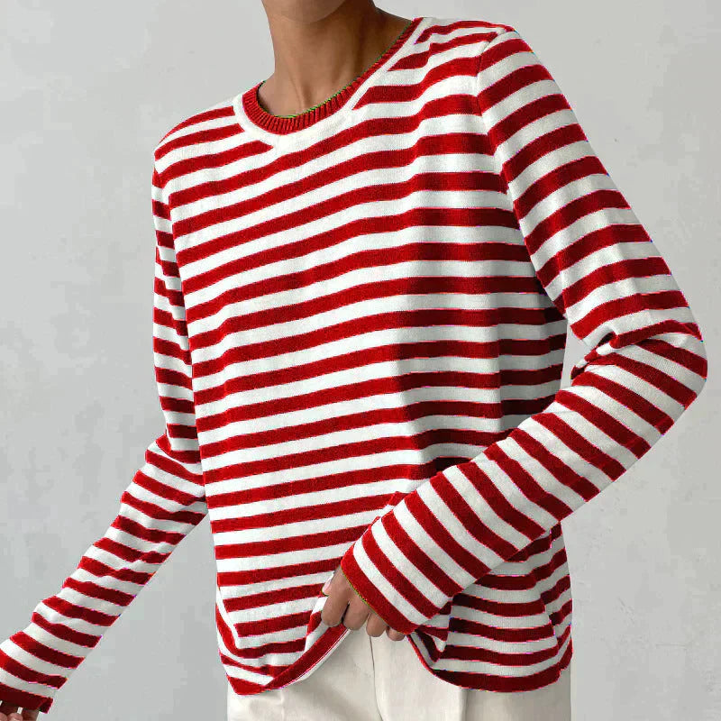 Pippa | Women’s Striped Long-Sleeve Sweater with Relaxed Fit