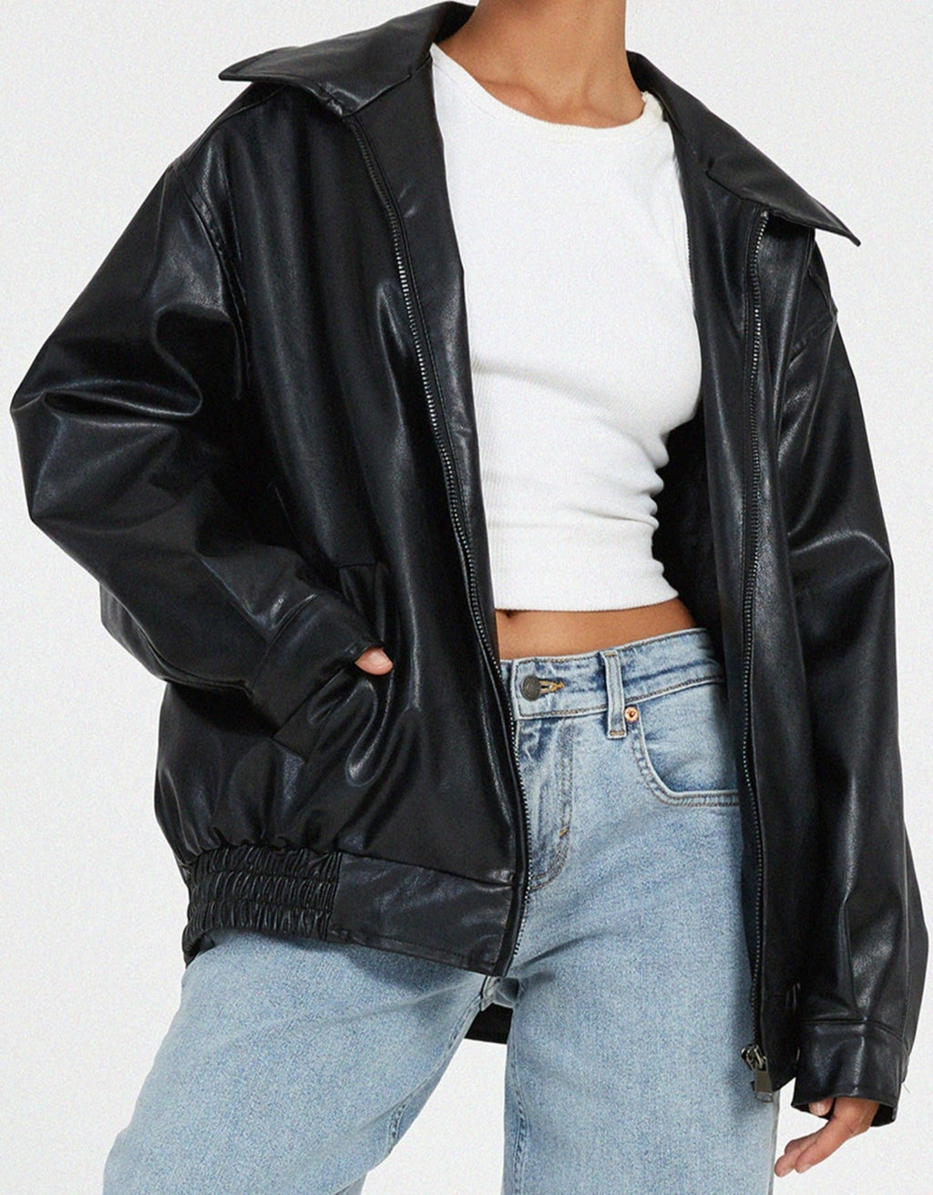 Primrose | Women’s Oversized Bomber Jacket with Front Zip Closure