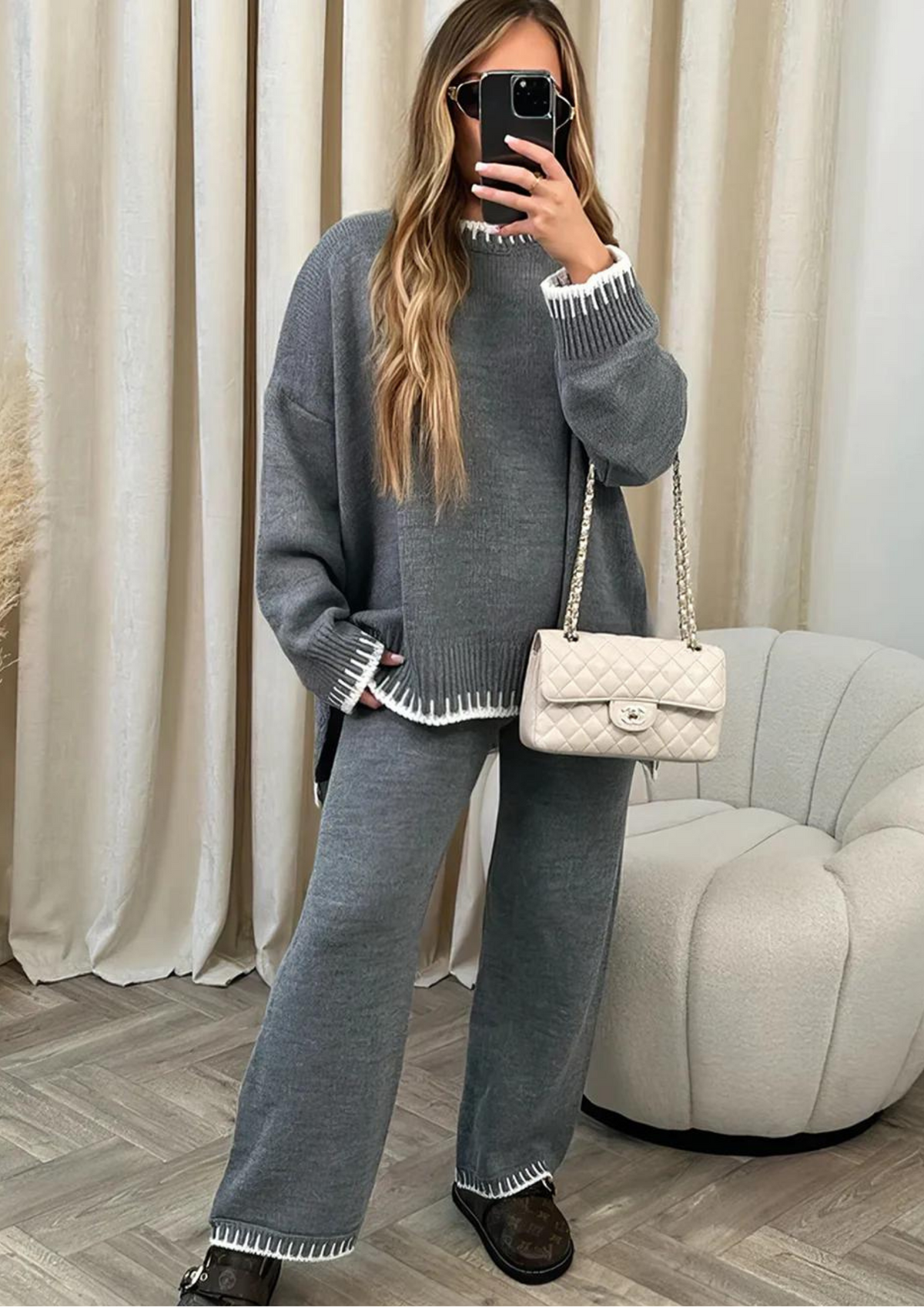 Priscilla | Women’s Wide Leg Loungewear with Round Neck