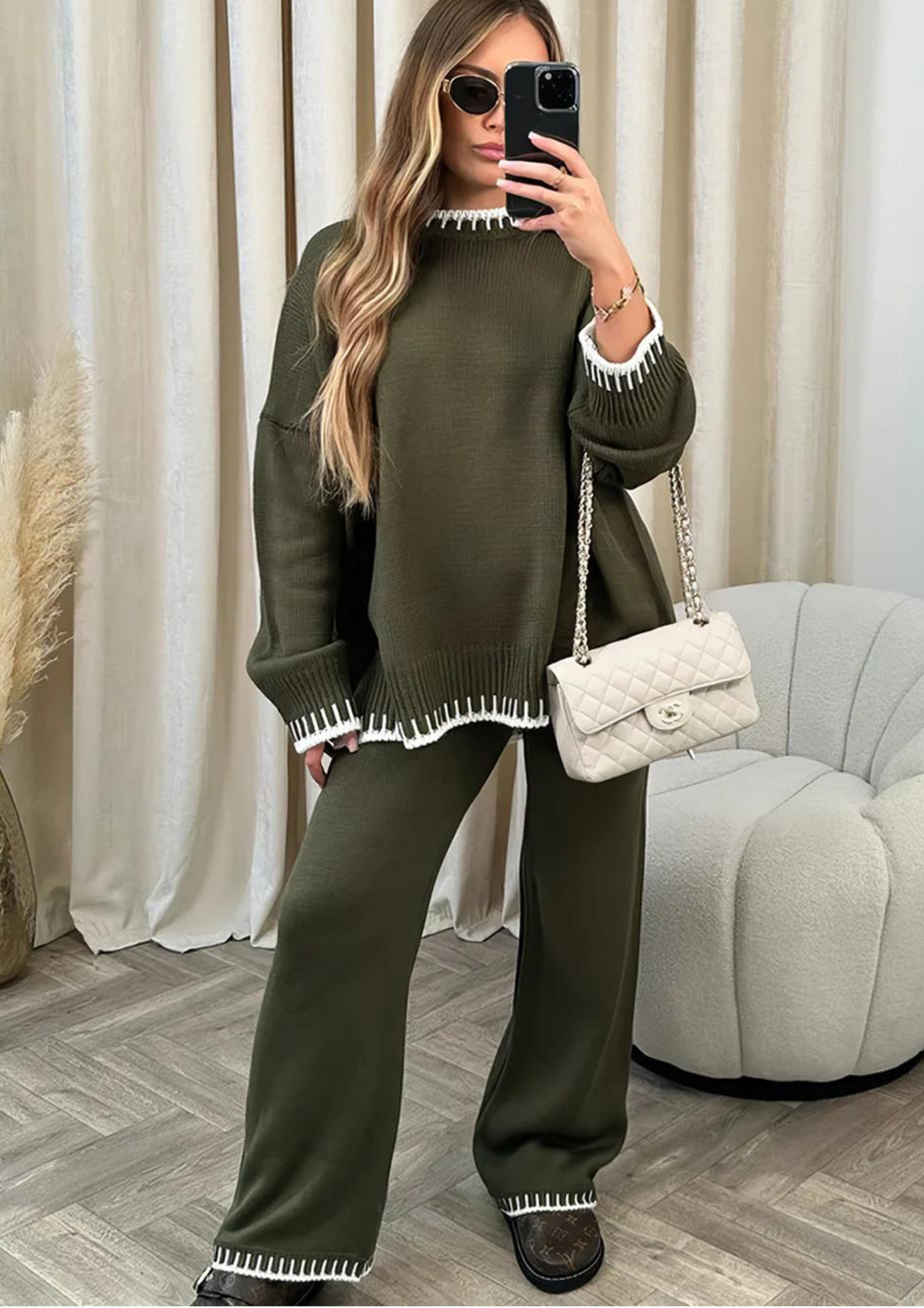 Priscilla | Women’s Wide Leg Loungewear with Round Neck
