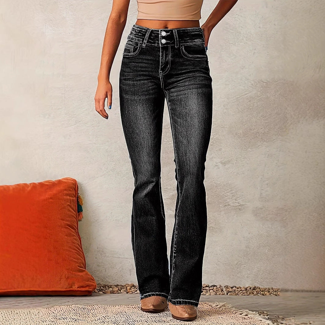 Quinley | Women’s High Waisted Bootcut Jeans with Comfort