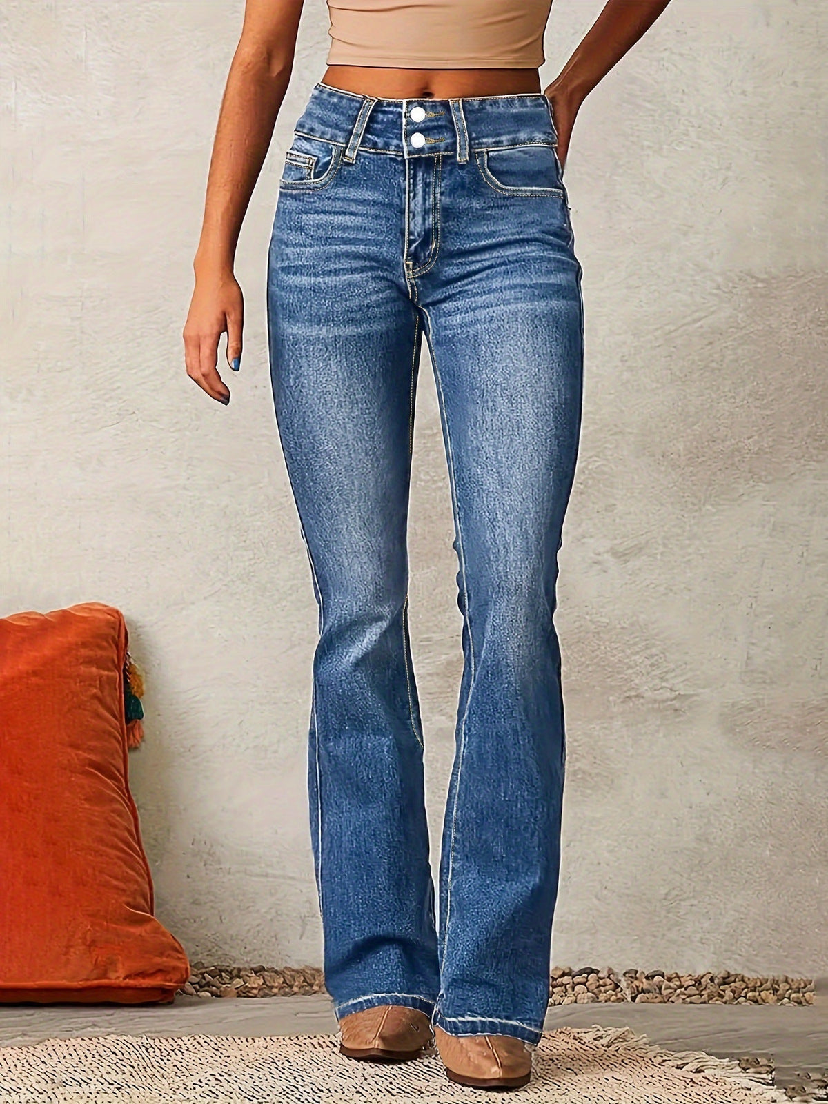 Quinley | Women’s High Waisted Bootcut Jeans with Comfort