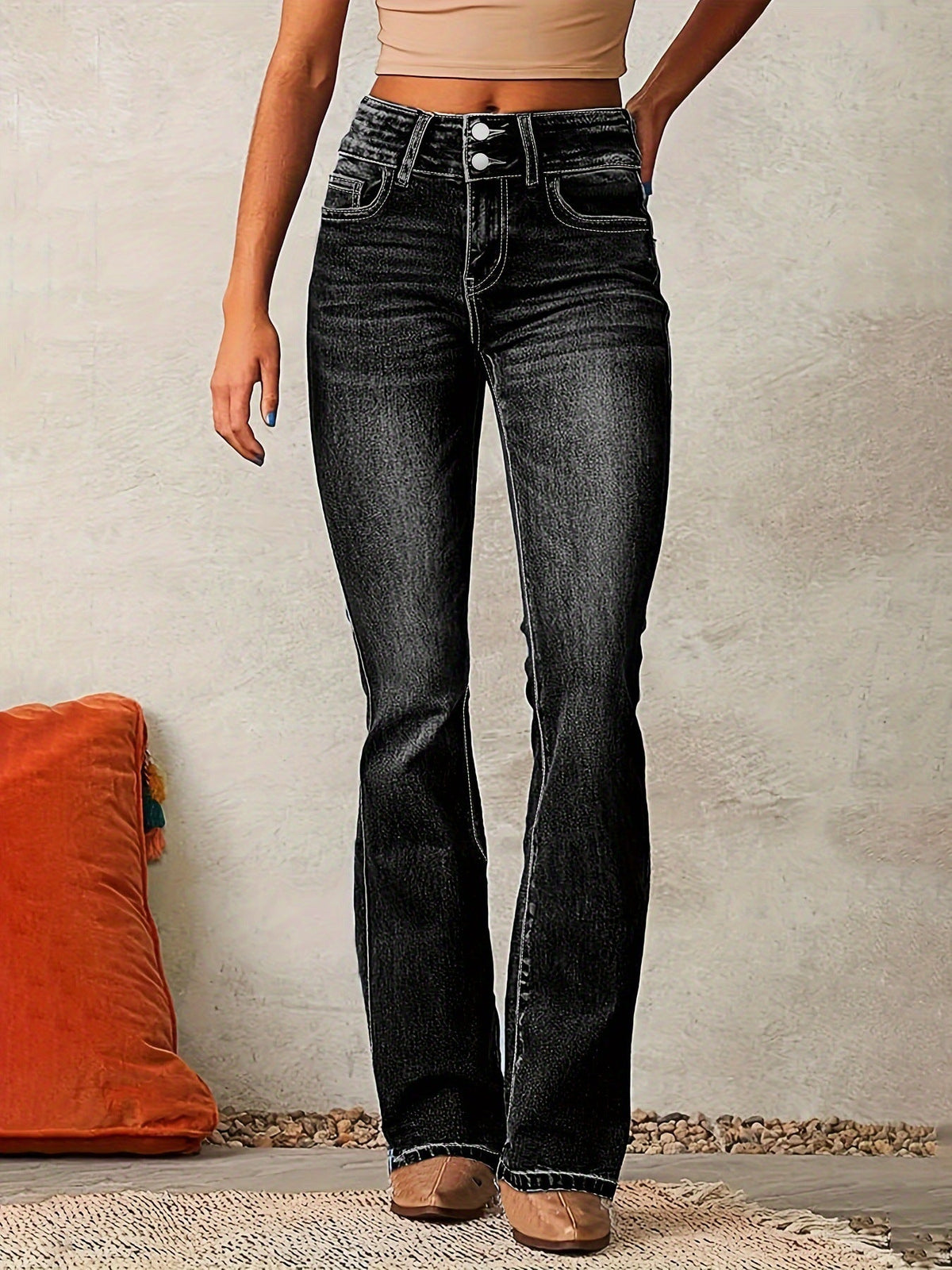 Quinley | Women’s High Waisted Bootcut Jeans with Comfort