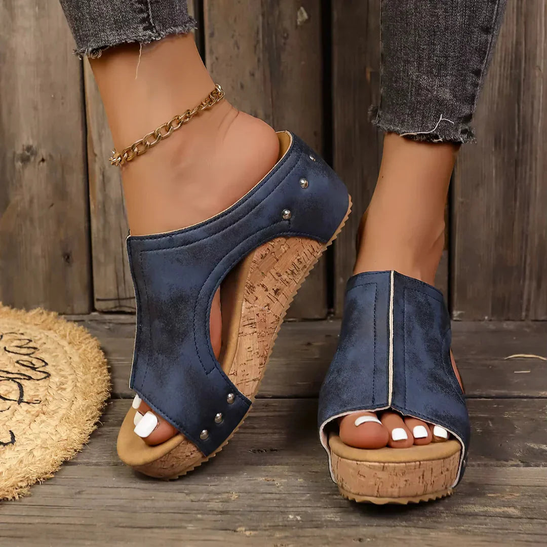 Quinley | Women’s Wedge Sandals with Cork Platform