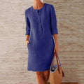 Raina | Women’s Button Front Shift Dress with Pockets
