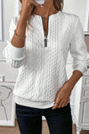 Raina | Women's Cable Knit Zip Up Sweater