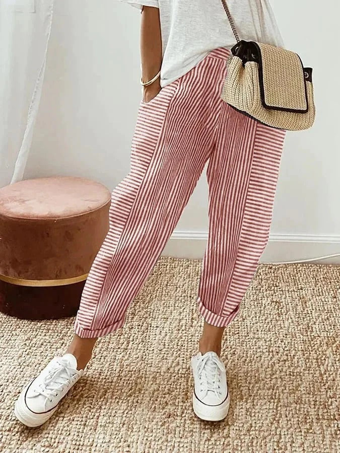 Holly | Women’s Striped Pants with Vertical Stripes