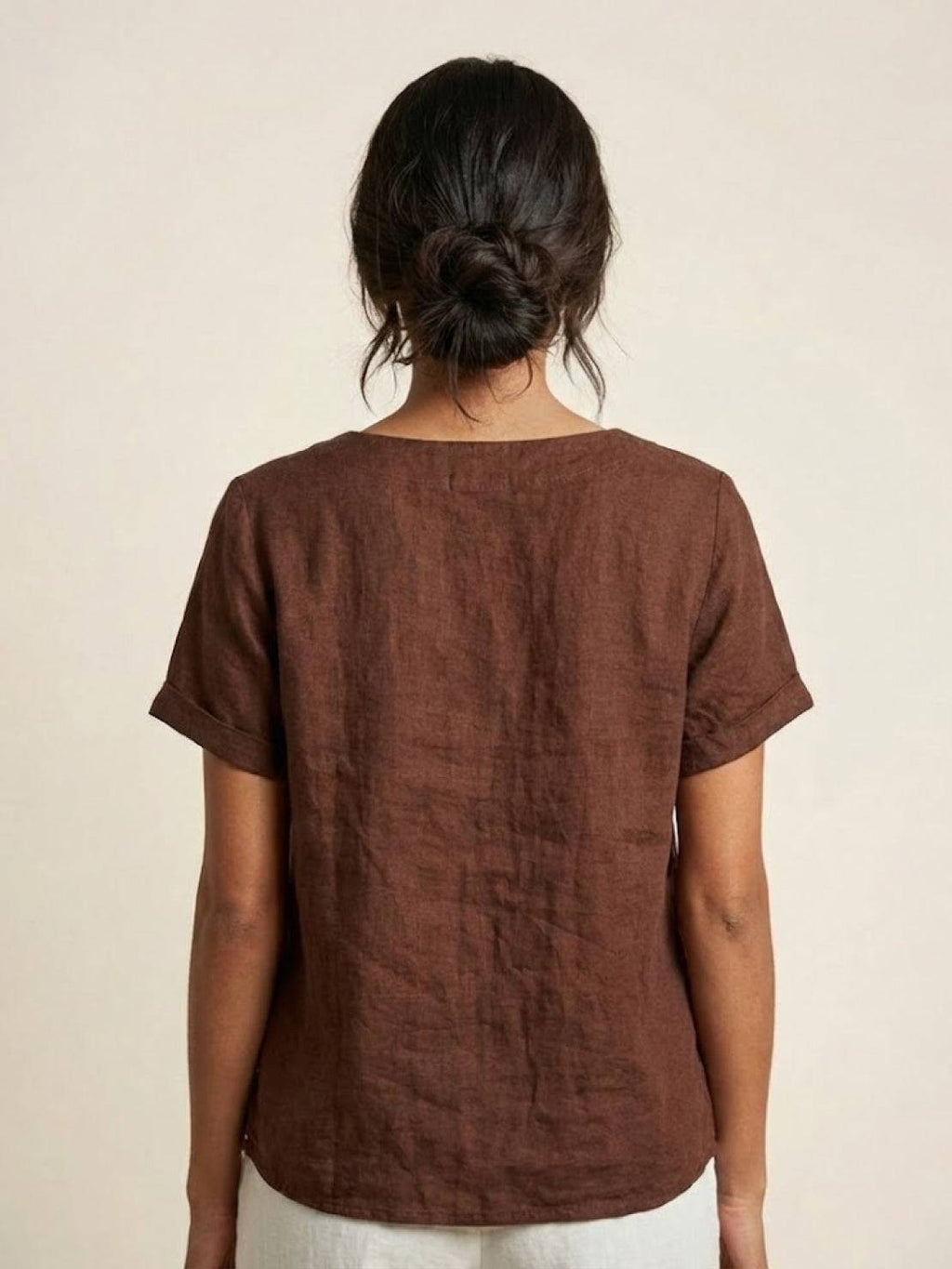 Olive | Women’s Olive Scoop Neck Tee with Buttons