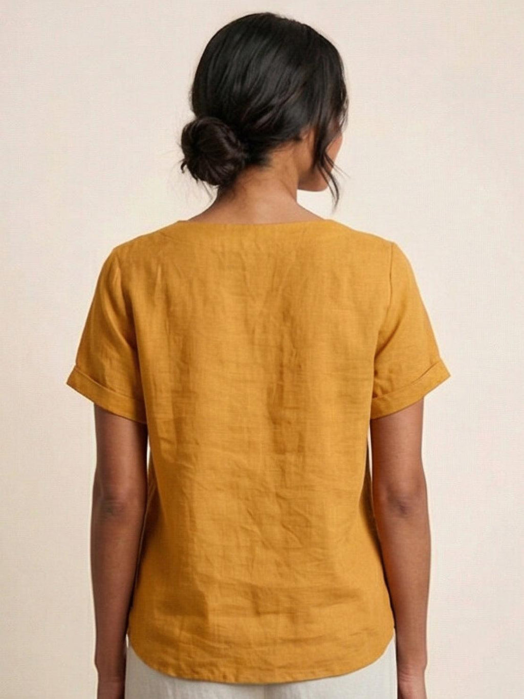 Olive | Women’s Olive Scoop Neck Tee with Buttons