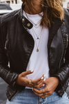 Remy | Women's Biker Jacket with Ribbed Sleeves