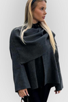 Rhiannon | Women’s Cowl Neck Cape Coat with Long-Sleeve