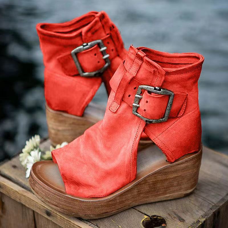 Rosamund | Women’s Ankle Strap Wedge Sandals with Buckle
