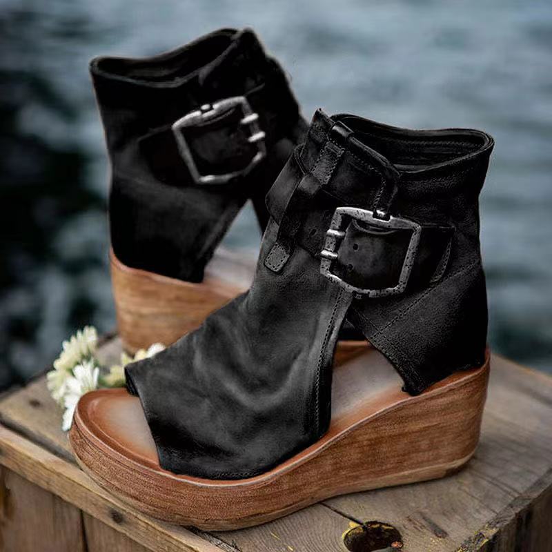 Rosamund | Women’s Ankle Strap Wedge Sandals with Buckle