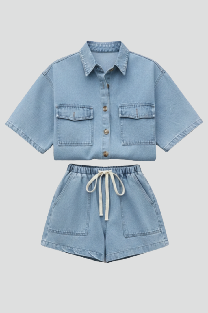 Rowan | Women’s Two Piece Set with Collared Shirt