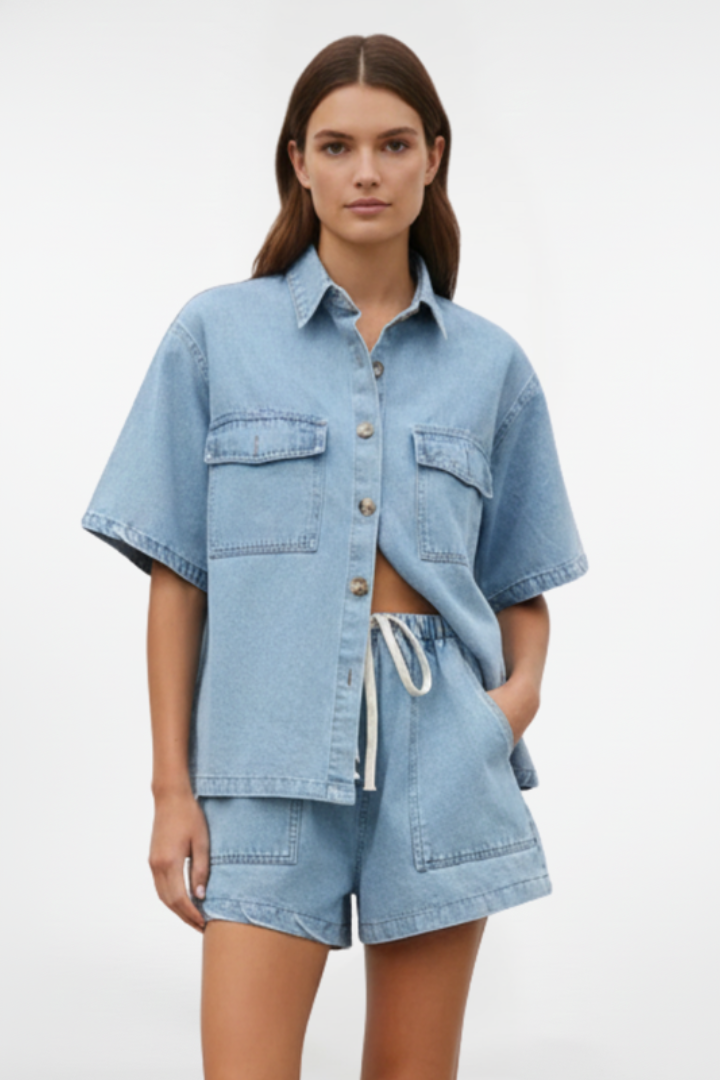 Rowan | Women’s Two Piece Set with Collared Shirt