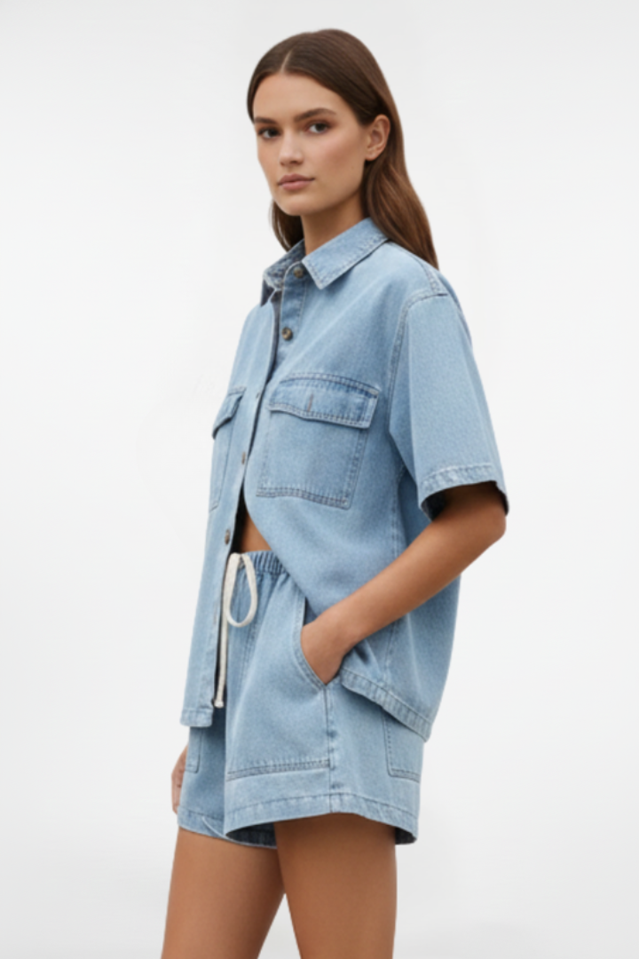 Rowan | Women’s Two Piece Set with Collared Shirt