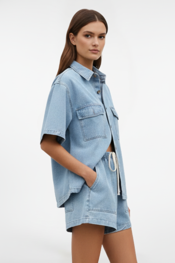 Rowan | Women’s Two Piece Set with Collared Shirt
