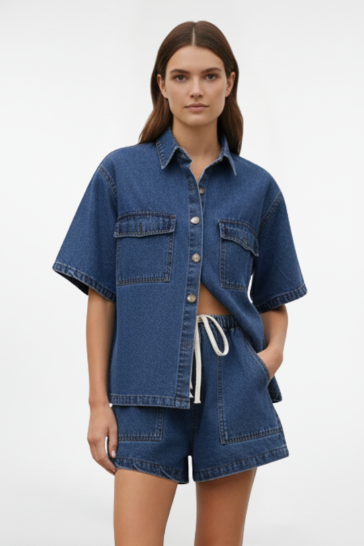 Rowan | Women’s Two Piece Set with Collared Shirt