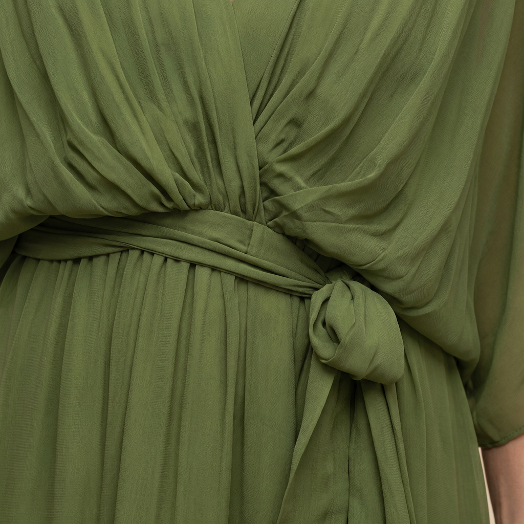 Roxanna | Women’s V-Neck Midi Dress with Wrap