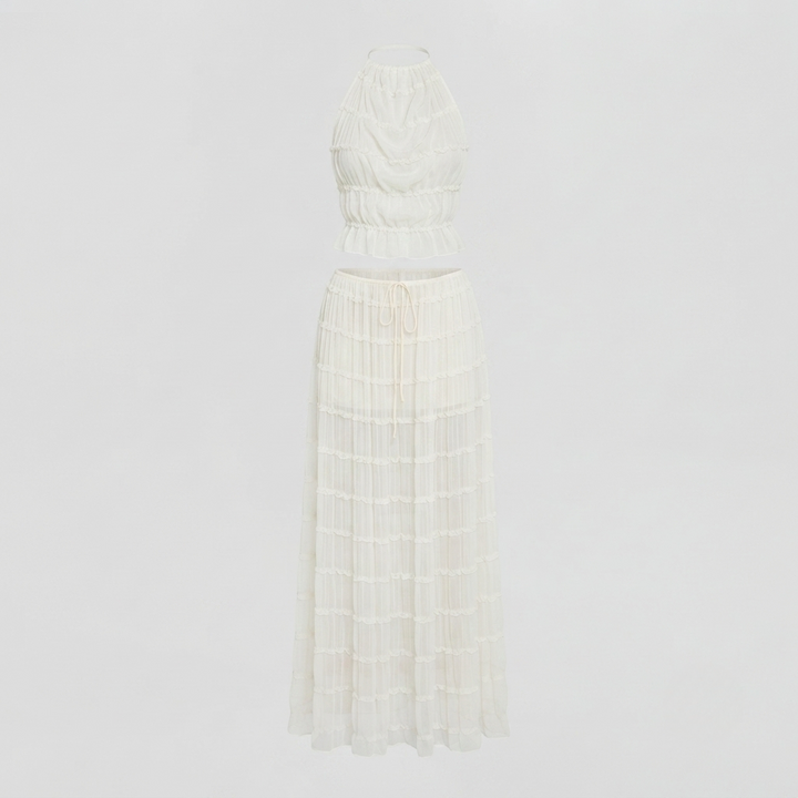 Ruby Collins | Ruffle Crop Top &amp; Maxi Skirt Set For Women