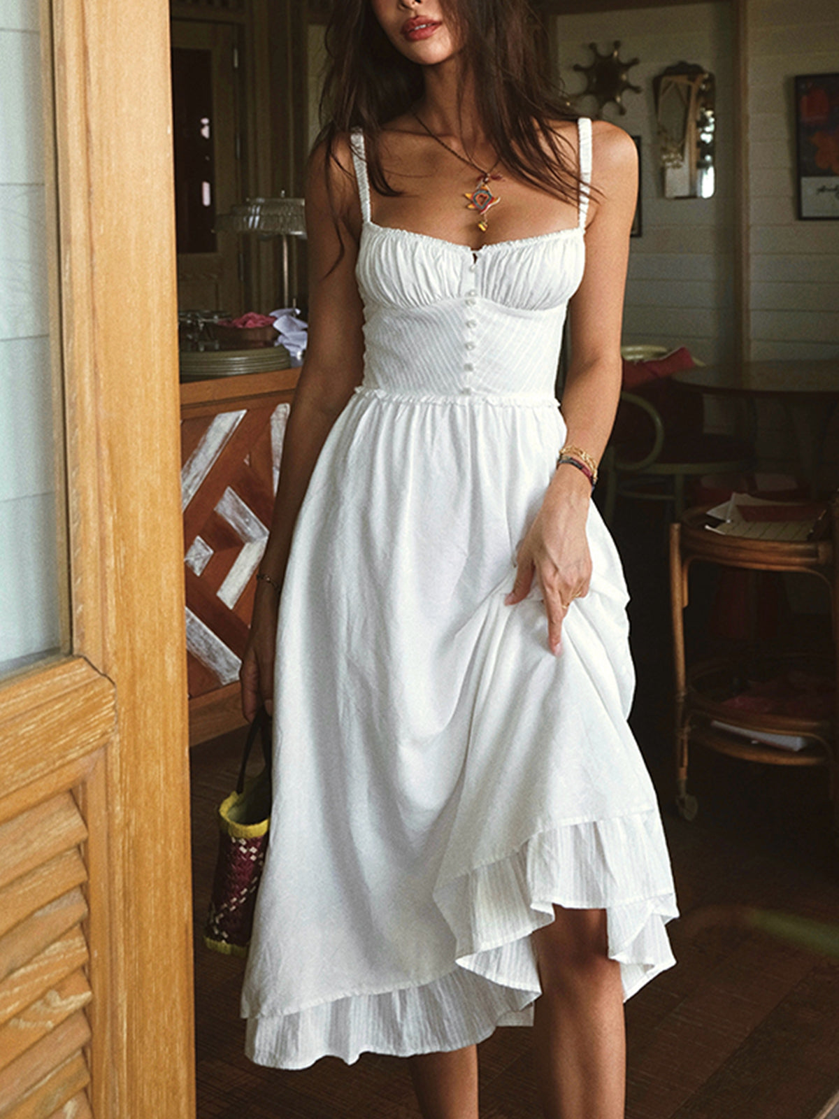 Isla | Women’s Isla Midi Dress with Ruffle Hem