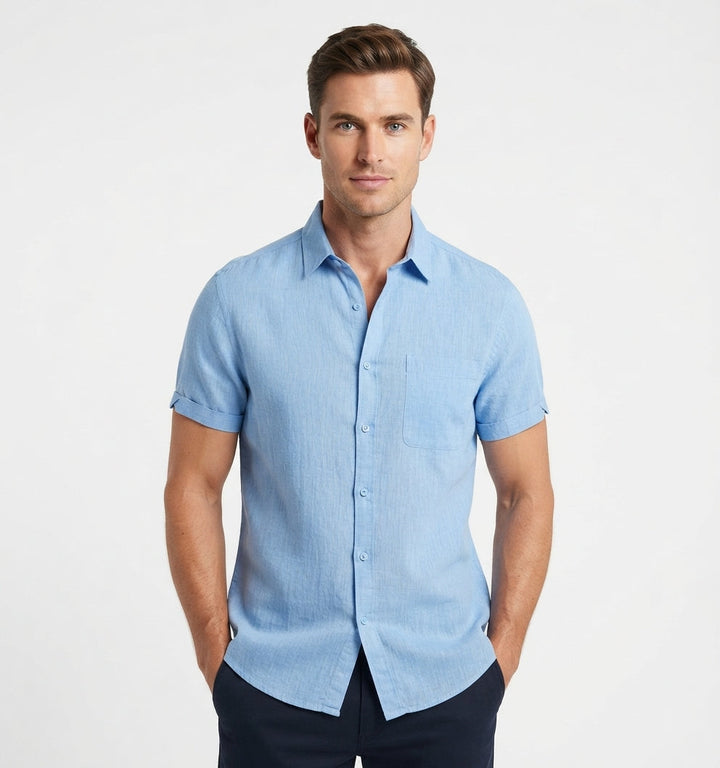 Ryan Sinclair | Short Sleeve Linen Shirt For Men