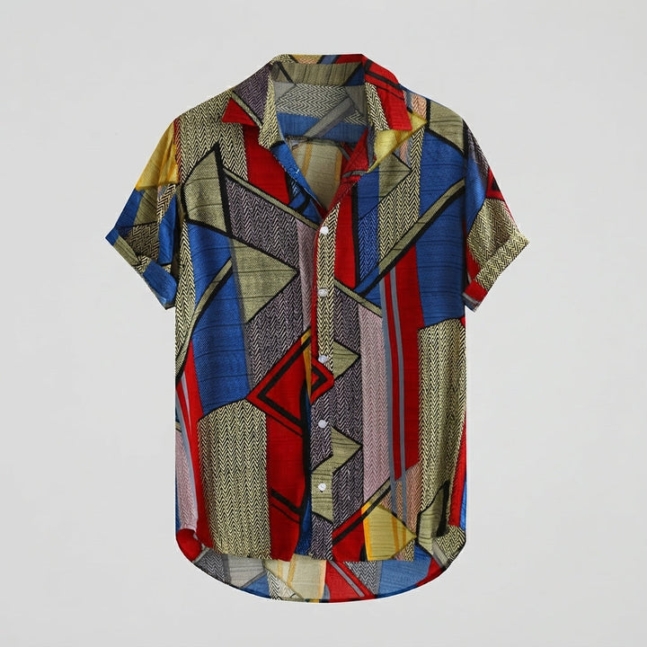 Ryan Walker | Geometric Print Short Sleeve Shirt For Men