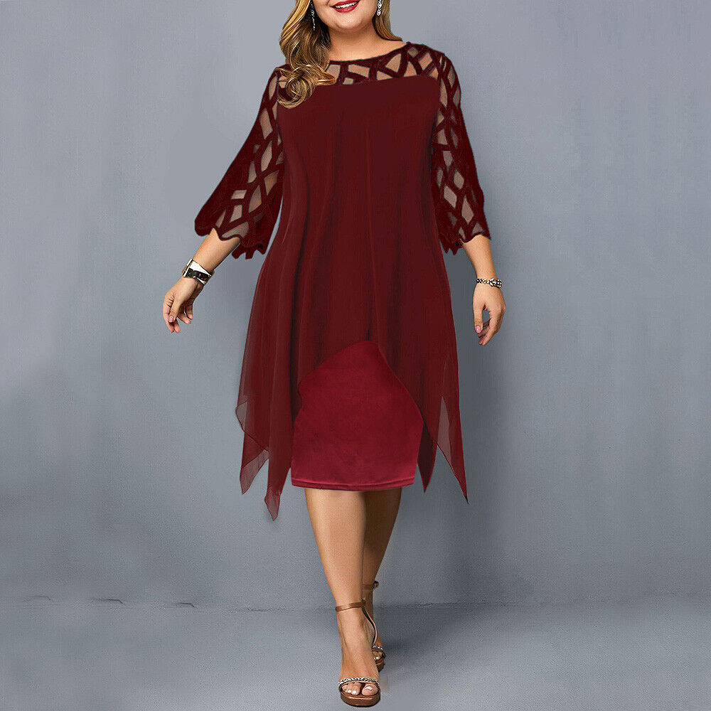 Freya | Women’s Plus Size Midi Dress with Flow