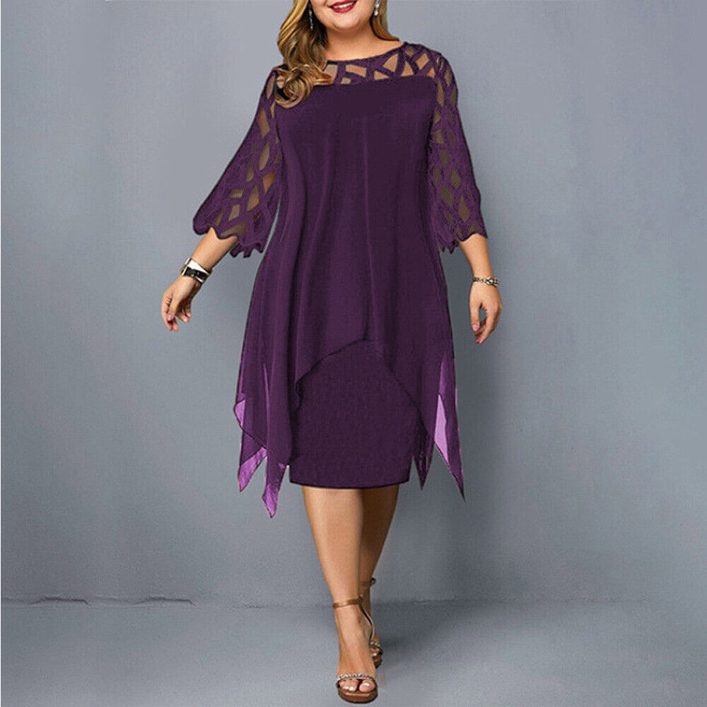 Freya | Women’s Plus Size Midi Dress with Flow
